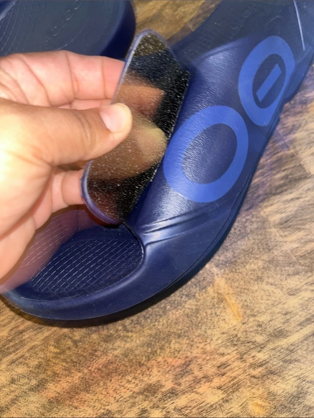 OOFOS Kids Navy Slide Sandals